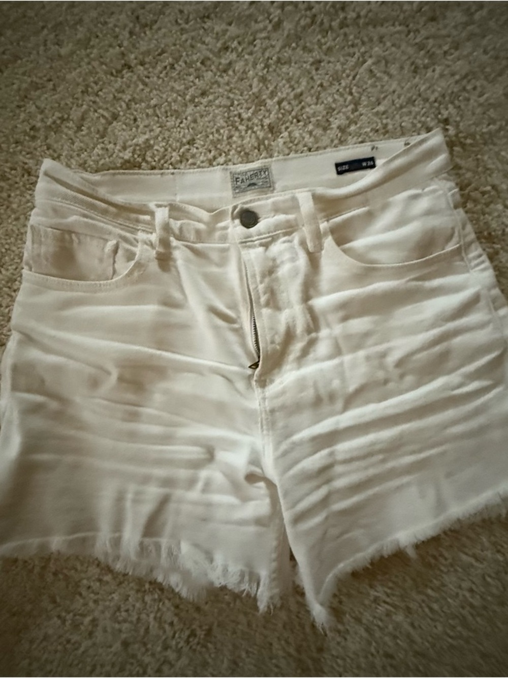 White High-Rise Denim Shorts - FAHERTY